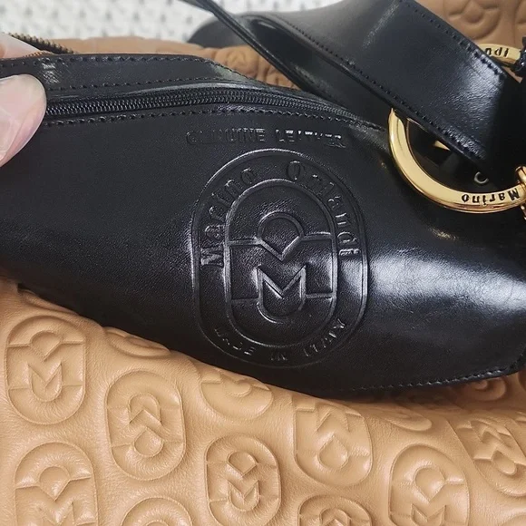 Marino Orlandi backpack or shoulder bag Huge-os with gold hardware - Picture 8 of 11